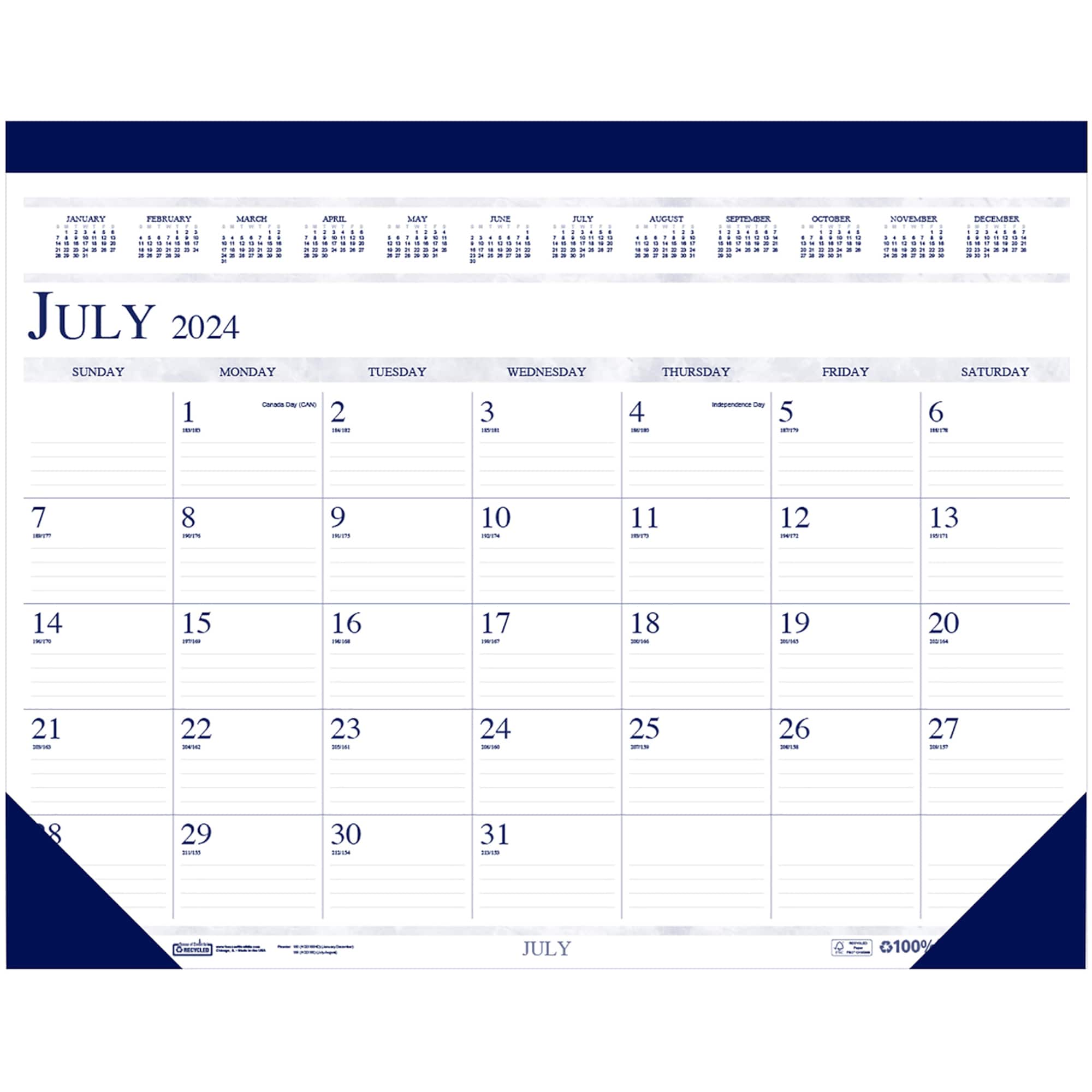 14 Month Academic Calendar Classic Desk Pad